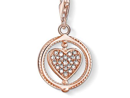 Thomas Sabo Charm-Anhänger, Sterlingsilber, vergoldet, Zirkonia, Herz, roségold For Discount