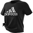 adidas Damen Ikat Badge of Sport T-Shirt, Black White, L Discount