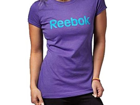 Reebok Damen kurzärmliges Shirt Big Logo, Ultima Purple, M Online Sale