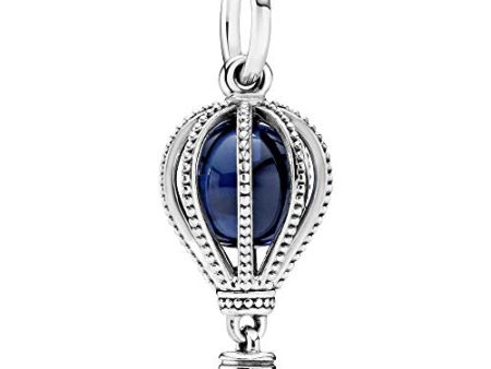 Pandora Air Balloon Silver Dangle With Encased Moonlight Blue Crystal Supply