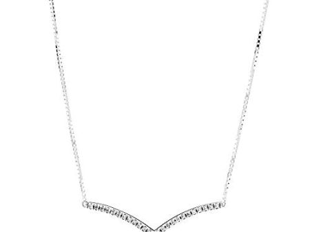 Pandora Women s Wishbone Silver Collier With Clear Cubic Zirconia Fashion