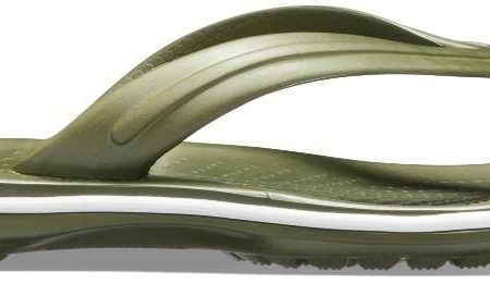 Crocs Unisex Crocband Flip Flip Flops, Army Green White, 43 44 EU Hot on Sale