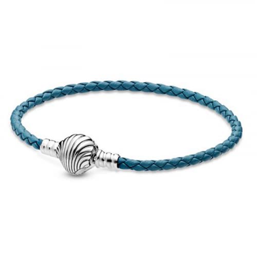 Pandora Unisex Sterling Silver Turquoise Braided Cheap