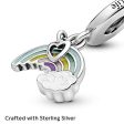 Pandora Women s Rainbow And Cloud Silver Dangle With Blue, Green, Pink, Purple, Yellow And White Ena on Sale