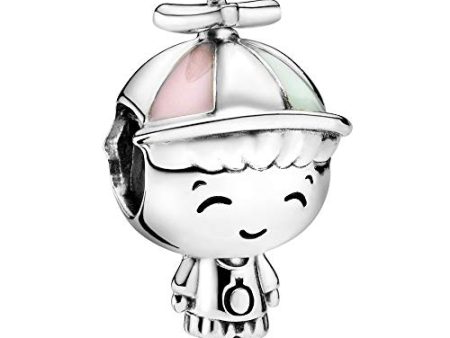 Pandora Boy Silver Charm With Pink And Green Enamel For Discount