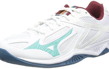 Mizuno Lightning Star Z6 Jr Volleyball-Schuh, Wht Turquoise Mblue, 37.5 EU Supply