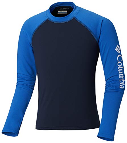 Columbia Langärmliges Sonnenschutz Shirt für Kinder, Sandy Shores Long Sleeve Sunguard, Polyester, Blau (Collegiate Navy, Super Blue), Größe: M, 1833151 Discount