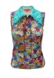 SMALL FRUIT ALLOVER PRINT ON ST NETTING SLEEVELESS TOP Discount