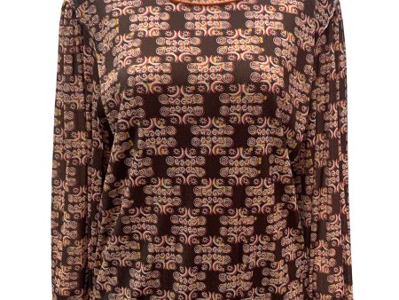 SOLIDARITY PRINT ST NETTING ROUND NECK LONG SLEEVE TOP Sale