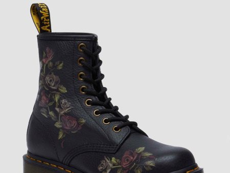 1460 Decayed Roses Leather Lace Up Boots For Cheap