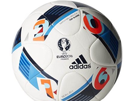 Adidas Men s Adidas Top Glider Uefa Euro 2016 Ballon White Bright Blue Night Indigo Taille 5 For Discount