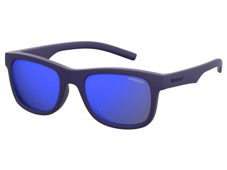 Polaroid Unisex Kinder Pld 8020 S Jy Ciw 46 Sonnenbrille, Blau (Rubber Bluette Grey), EU Discount