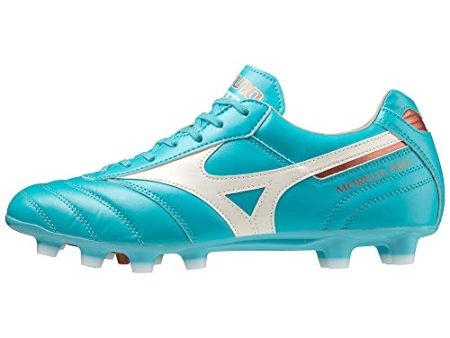 Mizuno Unisex Morelia II PRO Fußballschuh, Blue Curacao Snow White Red Brown Satin, 44 EU on Sale