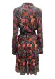 PATCHWORK WEAVE PRINT ST NETTING POINTED COLLAR DRESS Supply