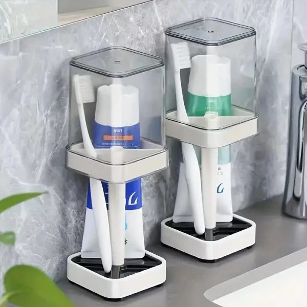 1 dust-proof toothbrush holder with mouthwash cup set For Sale