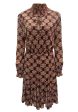 SOLIDARITY PRINT ST NETTING LONG SLEEVE DRESS Cheap