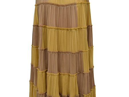 LOGO JACQUARD ELASTIC WAIST PLEATED POLY SKIRT For Sale