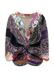 PATCHWORK PRINT ON ST NETTING MACRAME TOP Online Sale