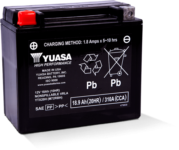 Yuasa YTX20H Maintenance Free AGM 12-Volt Battery Online Sale