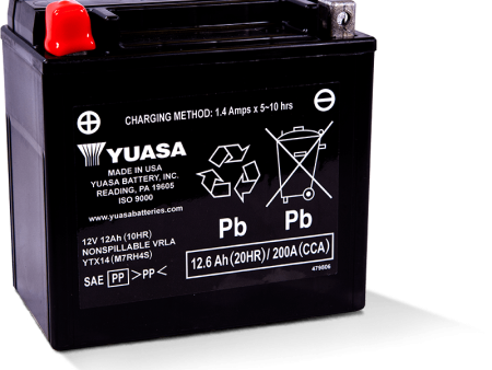 Yuasa YTX14 Maintenance Free AGM 12-Volt Battery Cheap