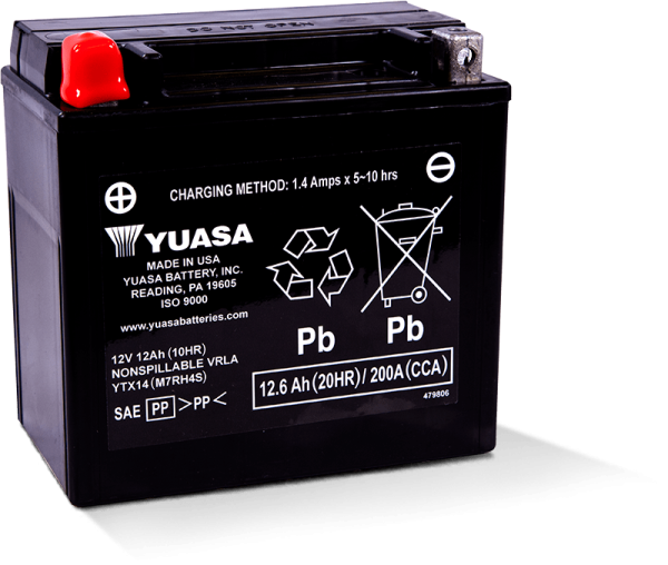 Yuasa YTX14 Maintenance Free AGM 12-Volt Battery Cheap