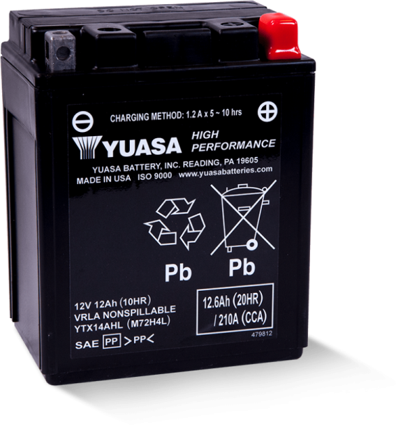 Yuasa YTX14AHL Maintenance Free AGM 12-Volt Battery Online Hot Sale